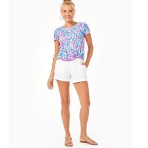 Lilly Pulitzer The Callahan Chevron/Jacquard White Shorts